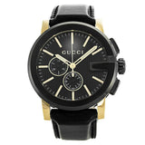 Gucci G Chrono Black Dial Black Leather Strap Watch For Men - YA101203 Authentic Buy Shop Now