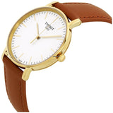 Tissot T Classic Everytime White Dial Brown Leather Strap Watch For Men - T109.410.36.031.00 Authentic Buy Shop Now