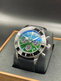 Breitling Superocean Heritage B01 Chronograph 44 Limited Edition Green Dial Black Mesh Bracelet Watch for Men - AB01621A1L1S1 Authentic Buy Shop Now