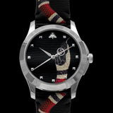 Gucci Le Marche Des Merveilles Black Dial Black Leather Strap Unisex Watch - YA1264007 Authentic Buy Shop Now