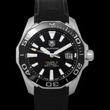 Tag Heuer Aquaracer Calibre 5 Automatic Black Dial Black Rubber Strap Watch for Men - WAY211A.FT6151 Authentic Buy Shop Now