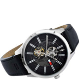 Tommy Hilfiger Spencer Skeleton Black Dial Black Leather Strap Watch for Men - 1791641 Authentic Buy Shop Now