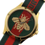 Gucci Le Marche des Merveilles Green & Red Dial Green & Red NATO Strap Unisex Watch - YA126487 Authentic Buy Shop Now