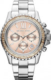 Michael Kors Everest Chronograph Gold Dial Silver Steel Strap Watch For Women - MK5870 Authentic Buy Shop Now