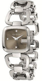 Gucci G Gucci Brown Dial Silver Steel Strap Watch For Women - YA125503 Authentic Buy Shop Now