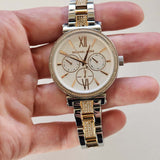 Michael Kors Sofie Chronograph White Dial Two Tone Steel Strap Watch For Women - MK4353 Authentic Buy Shop Now