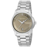 Gucci G Timeless Automatic Brown Dial Silver Steel Strap Watch For Women - YA126431A Authentic Buy Shop Now