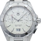 Tag Heuer Aquaracer Chronograph White Dial Silver Steel Strap Watch for Men - WAY111Y.BA0928 Authentic Buy Shop Now