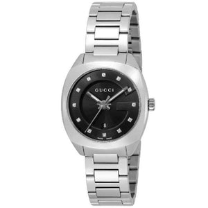 Gucci GG2570 Diamonds Black Dial Silver Steel Strap Watch For Women - YA142503 Authentic Buy Shop Now