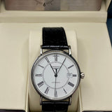 Longines Presence 38.5mm Automatic White Dial Black Leather Strap Watch for Men - L4.921.4.11.2 Authentic Buy Shop Now