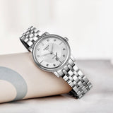Tissot T Classic Carson Premium White Diamonds Dial Silver Steel Strap Watch for Women - T1222071103600 Authentic Buy Shop Now