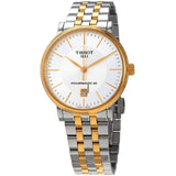 Tissot Carson Premium Powermatic 80 White Dial Two Tone Steel Strap Watch For Men - T122.407.22.031.00 Authentic Buy Shop Now
