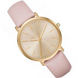 Michael Kors Jaryn Quartz Gold Dial Pink Leather Strap Watch For Women - MK2471 Authentic Buy Shop Now