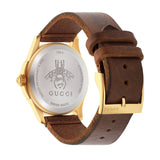 Gucci Le Marche Des Merveilles Red & Green Dial Brown Leather Strap Unisex Watch - YA126497 Authentic Buy Shop Now