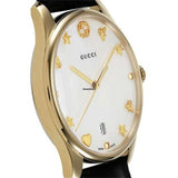 Gucci G-Timeless Mother of Pearl Dial Black Leather Strap Watch For Women - YA1264044 Authentic Buy Shop Now