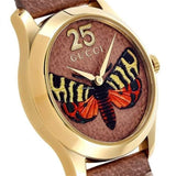 Gucci G Timeless Butterfly Brown Dial Brown Leather Strap Watch For Women - YA1264063 Authentic Buy Shop Now