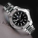 Tag Heuer Aquaracer Quartz Diamonds Black Dial Two Tone Steel Strap Watch for Men - WAY131E.BA0913 Authentic Buy Shop Now