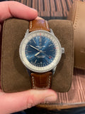 Breitling Navitimer Automatic 38mm Blue Dial Brown Leather Strap Mens Watch - A17325211C1P2 Authentic Buy Shop Now