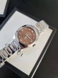 Gucci Vintage Diamonds Brown Dial Silver Steel Strap Watch For Men - YA142409 Authentic Buy Shop Now