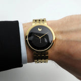 Movado Esperanza Museum 39mm Black Dial Stainless Steel Watch For Men - 0607059 Authentic Buy Shop Now