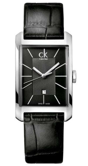 Calvin Klein Window Black Dial Black Leather Strap Watch for Men - K2M23107 Authentic Buy Shop Now