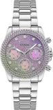 Guess Sol Chronograph Crystals Multicolor Dial Silver Steel Strap Watch For Women - GW0483L1 Authentic Buy Shop Now