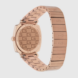Gucci Grip Quartz Rose Gold Dial Rose Gold Steel Strap Watch For Women - YA157505 Authentic Buy Shop Now