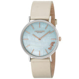 Coach Perry Blue Mother of Pearl Dial White Leather Strap Watch for Women - 14503270 Authentic Buy Shop Now