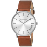 Coach Perry Silver Dial Brown Leather Strap Watch for Women - 14503120 Authentic Buy Shop Now
