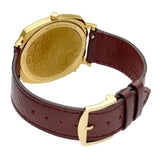 Gucci Grip Yellow Gold Dial Maroon Leather Strap Unisex Watch - YA157411 Authentic Buy Shop Now