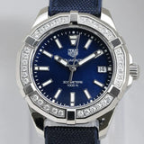 Tag Heuer Aquaracer Quartz Diamonds Blue Dial Blue Nylon Strap Watch for Women - WAY131N.FT6091 Authentic Buy Shop Now