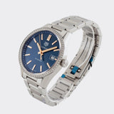 Tag Heuer Carrera Quartz Diamonds Blue Dial Silver Steel Strap Watch for Women - WAR1114.BA0601 Authentic Buy Shop Now