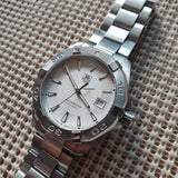 Tag Heuer Aquaracer Quartz White Dial Silver Steel Strap Watch for Men - WAY1111.BA0928 Authentic Buy Shop Now
