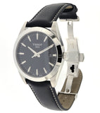 Tissot Gentleman Black Dial Black Leather Strap Watch For Men - T127.410.16.051.00 Authentic Buy Shop Now