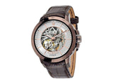 Maserati Ingegno Automatic White Skeleton Dial Brown Leather Strap Watch For Men - R8821119003 Authentic Buy Shop Now