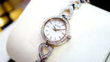 Bulova Analog Crystals Mother of Pearl Dial Silver Steel Strap Watch for Women - 98X109 Authentic Buy Shop Now