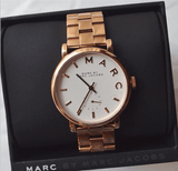 Marc Jacobs Baker White Dial Rose Gold Steel Strap Watch for Women - MBM3244 Authentic Buy Shop Now