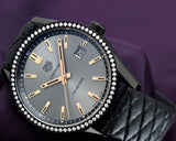 Tag Heuer Carrera Diamonds Anthracite Black Dial Black Leather Strap Watch for Women - WAR1115.FC6392 Authentic Buy Shop Now