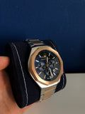 Maserati Stile Chronograph Blue Dial Rose Gold Two Tone Strap Watch For Men - R8873642002 Authentic Buy Shop Now
