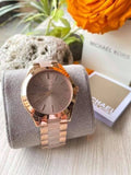 Michael Kors Slim Runway Rose Gold Dial Two Tone Steel Strap Watch for Women - MK4294 Authentic Buy Shop Now