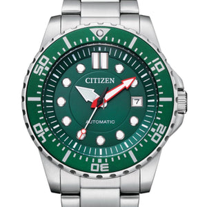Citizen Promaster Mechanical Green Dial Silver Steel Strap Watch For Men - NJ0129-87X Authentic Buy Shop Now