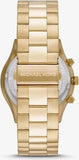 Michael Kors Slim Runway Chronograph Gold Dial Gold Steel Strap Watch For Men - MK8909 Authentic Buy Shop Now