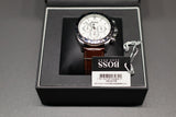 Hugo Boss Ikon White Dial Brown Leather Strap Watch for Men - 1513175 Authentic Buy Shop Now