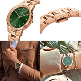 Daniel Wellington Iconic Link Emerald Green Dial Rose Gold Steel Strap Watch For Women - DW00100419 Authentic Buy Shop Now