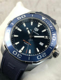 Tag Heuer Aquaracer Quartz Blue Dial Blue Rubber Strap Watch for Men - WAY101C.FC6153 Authentic Buy Shop Now