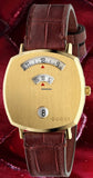 Gucci Grip Quartz Yellow Gold Dial Maroon Leather Strap Watch For Women - YA157405 Authentic Buy Shop Now