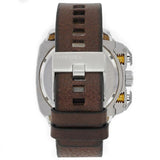 Diesel BAMF Chronograph Beige Dial Brown Leather Strap Watch For Men - DZ7343 Authentic Buy Shop Now