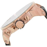 Diesel Little Daddy Black & Gold Dial Black Leather StrapWatch For Men - DZ7282 Authentic Buy Shop Now