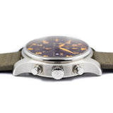 IWC Pilot's Watch Chronograph Black Dial Olive Green Calfskin Strap Watch for Men - IW377730 Authentic Buy Shop Now