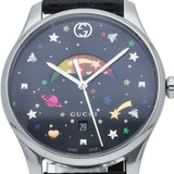 Gucci G-Timeless Moonphase Black Dial Black Leather Strap Watch For Men - YA1264045 Authentic Buy Shop Now